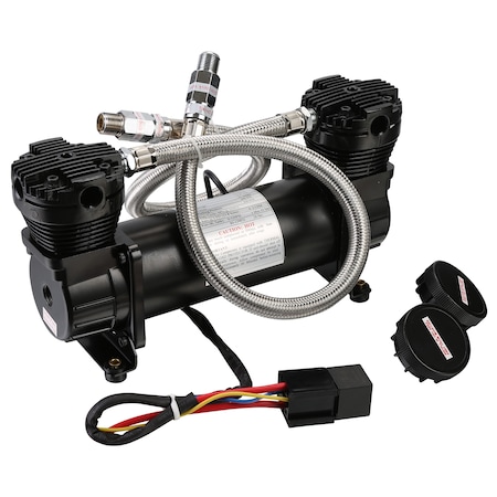 Bulldog Winch Compressor, 200psi double cylinder for on-board use 4.2cfm, black 41006